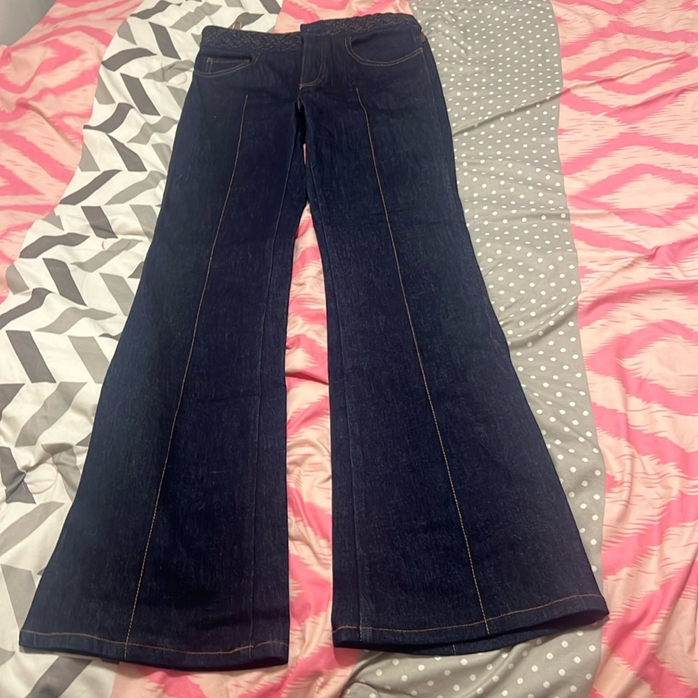 Dark blue BY CHLOE Low-rise flared jeans